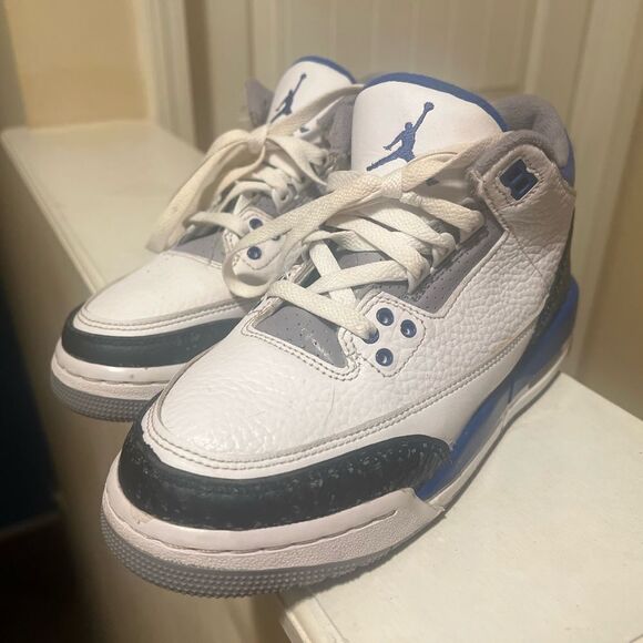 Jordan 3 Retro. Blue Racer. Kids. 5Y - Picture 3 of 10